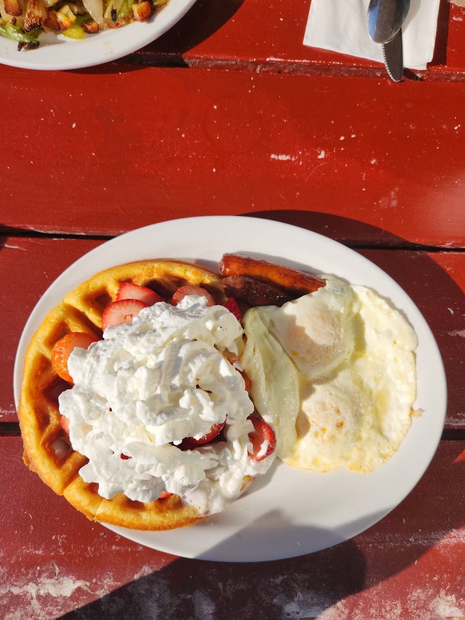 Belgian Waffle with Huevos
